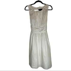 Adrianna Papell Summer Sleeveless White Midi Dress w/ Trailing Bow XS